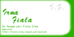 irma fiala business card